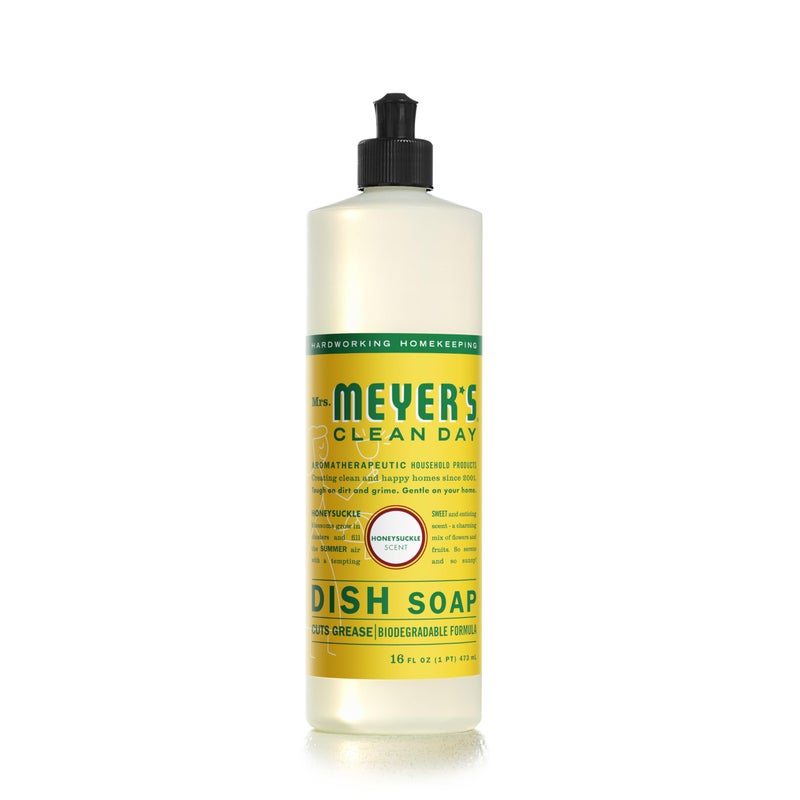 MRS. MEYER'S CLEAN DAY Liquid Dish Soap, Honeysuckle, 16 fl. oz - Image 1